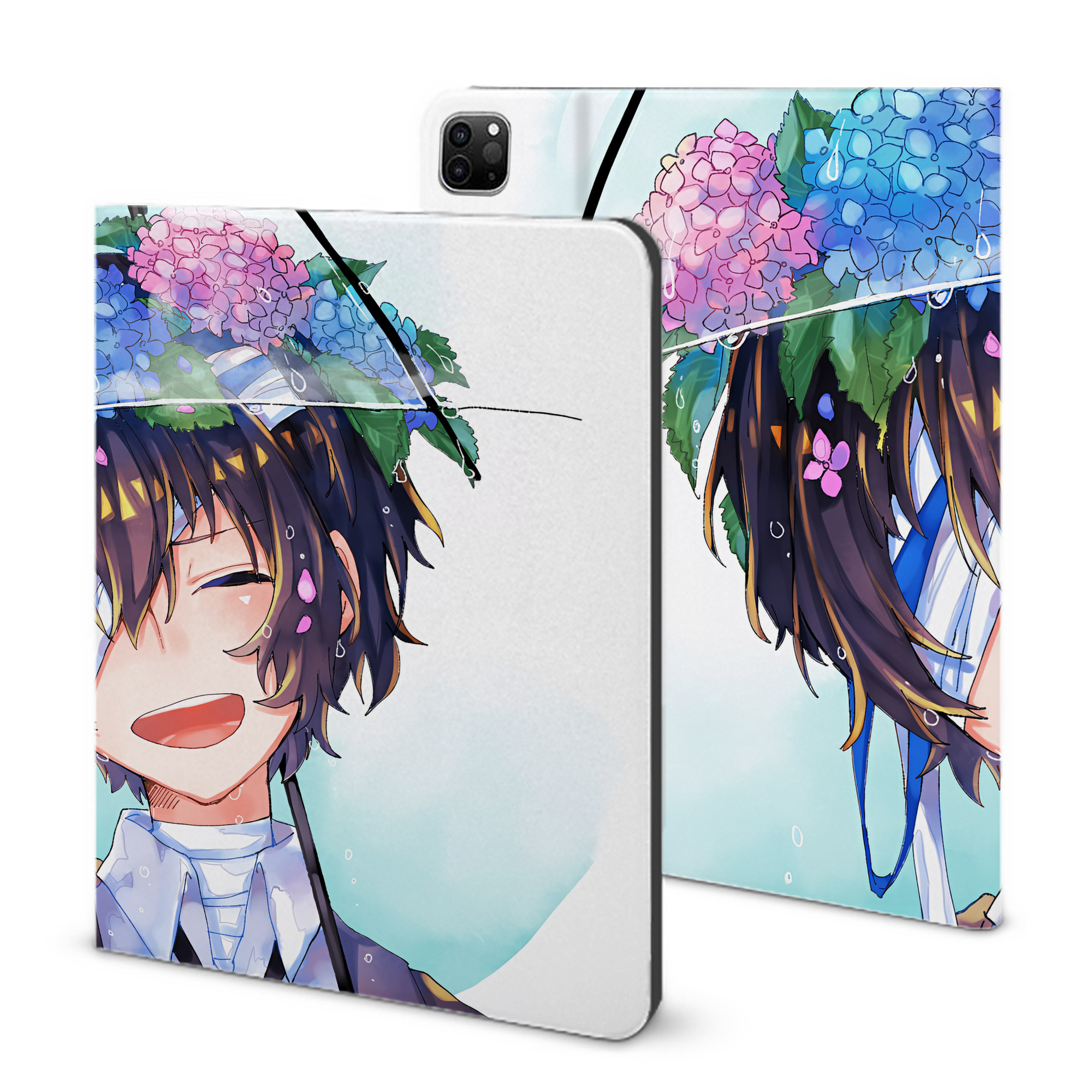 （画像用） 文豪ストレイドッグス Bungo Stray Dogs IPad ケース ブック型 PUレザー TPU 耐衝撃 軽量 薄型 ペン収納なし 全面保護 IPad 各モデル対応